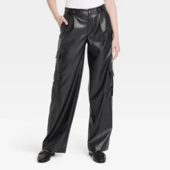 Women's High-Rise Straight Faux Leather Cargo Pants - A New Day™ Black -A NEW DAY Shop GUEST 05f34dc0 632b 4cf6 b3cd 208c5c798e67