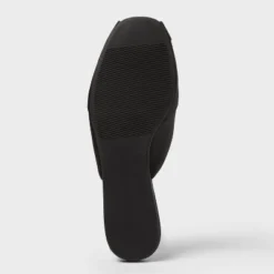 Women's Trina Satin Peep Toe Mule Flats - A New Day™ Black -A NEW DAY Shop GUEST 0600ca7d 14f4 47d7 8aa6 6de37d6c63c9