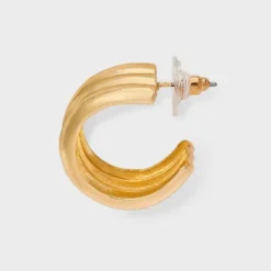 Ribbed Hoop Earrings - A New Day™ Gold -A NEW DAY Shop GUEST 06f54a57 0401 4ba0 b6d4 3376920a99bc