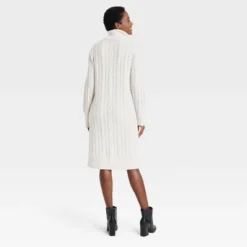 Women's Turtleneck Long Sleeve Cozy Sweater Dress - A New Day™