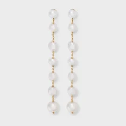 Linear Pearl Dangle Earrings - A New Day™ Pearl -A NEW DAY Shop GUEST 08215146 a53b 4fa8 8601 eb584e1470fd