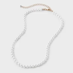 Pearl Necklace - A New Day™ Pearl: Lobster Claw Clasp, Glass Material, 18" Strand With 3" Extender -A NEW DAY Shop GUEST 09a8b1a6 afaf 4580 9f2b 3e2bce7786f9
