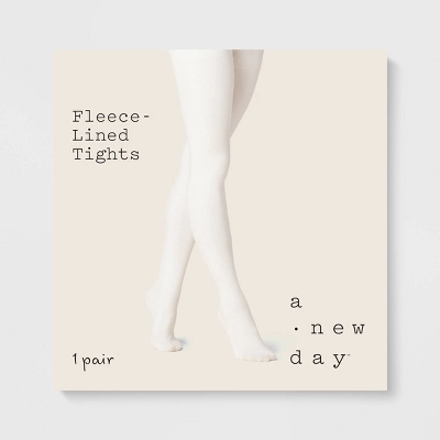 Women's Flat Knit Fleece Lined Tights - A New Day™ Ivory 3 Women's Flat Knit Fleece Lined Tights - A New Day™ Ivory