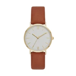 Women's Classic Strap Watch - A New Day™ Gold/Brown