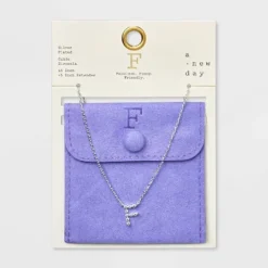 Silver Plated Cubic Zirconia Initial Pendant Necklace - A New Day™ Silver -A NEW DAY Shop GUEST 0dec446d d4a4 4489 961c 9f7ea7a2c16e