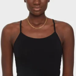 14K Gold Dipped Large Paper Clip Chain Charm Connector - A New Dayâ„¢ Gold: Nickel-Free, Gold Plated, Cubic Zirconia