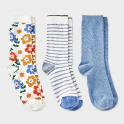 Women's Floral 3pk Crew Socks - A New Day™ Ivory/Blue/Gray 4-10: Tagless, Smooth Toe Seams 7 Women's Floral 3pk Crew Socks - A New Day™ Ivory/Blue/Gray 4-10: Tagless, Smooth Toe Seams -A NEW DAY Shop GUEST 1182bc73 de29 4f47 befe 8600e52a1e1f
