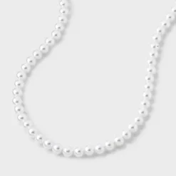 Pearl Necklace - A New Day™ Pearl: Lobster Claw Clasp, Glass Material, 18" Strand With 3" Extender -A NEW DAY Shop GUEST 1489c373 b3f1 4acb 8638 c4f77b73a991
