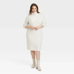 Women's Turtleneck Long Sleeve Cozy Sweater Dress - A New Day™ -A NEW DAY Shop GUEST 1542ddc5 cb08 470c 908d d68d2fc9faf4