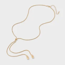 Teardrop Bean Adjustable Necklace - A New Day™ Gold: Lobster Claw Clasp, Nickel-Free Metal, 32" Length -A NEW DAY Shop GUEST 1887accd 2550 4560 9874 1f9c64e77f57