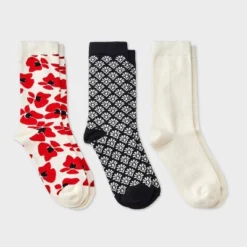 Women's Modern Floral & Geometric Print 3pk Crew Socks - A New Day™ Red/Ivory/Black 4-10 7 Women's Modern Floral & Geometric Print 3pk Crew Socks - A New Day™ Red/Ivory/Black 4-10 -A NEW DAY Shop GUEST 18b130f3 d76b 42b4 b0d1 33766f5c82b7