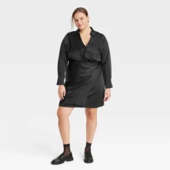 Women's Long Sleeve Satin Shirtdress - A New Day™ -A NEW DAY Shop GUEST 18f10df7 6b52 43de 9be7 de226a9f2787