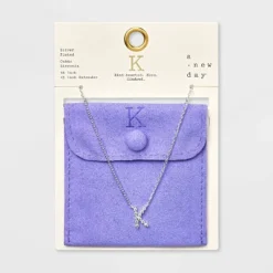 Silver Plated Cubic Zirconia Initial Pendant Necklace - A New Day™ Silver -A NEW DAY Shop GUEST 1901f432 76c0 499a aefb e39b9edd7536