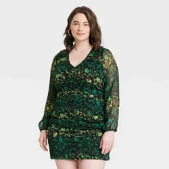 Women's Long Sleeve Ruched Front Bodycon Dress - A New Day™ -A NEW DAY Shop GUEST 21e677a5 851c 4032 a24f 9227b166273d