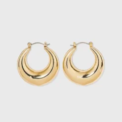 Thick Metal Hoop Earrings - A New Day™ Gold: Nickel-Free, Hinge Closure, 1.5" Length -A NEW DAY Shop GUEST 2279e918 3569 4b8e aa9b 96da6c75fd8b