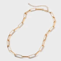 Paper Clip Chain Necklace - A New Day™ Gold: Steel, Lobster Claw Clasp, 16" With 3" Extender -A NEW DAY Shop GUEST 24d8c041 d2b5 4495 9abd 0f01fc507453