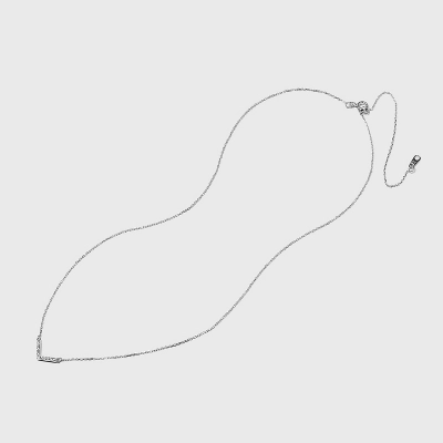 Sterling Silver Cubic Zirconia Chevron Chain Necklace - A New Day™ Silver 4 Sterling Silver Cubic Zirconia Chevron Chain Necklace - A New Day™ Silver - Image 2