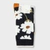 Women's Floral 3pk Crew Socks - A New Day™ Black/Ivory/Gold 4-10: Tagless, Smooth Toe Seams -A NEW DAY Shop GUEST 2e29b195 d1bb 47bc bad1 ad67eb13a181