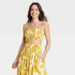 Women's Slim Fit Smocked Tiny Top - A New Day™ -A NEW DAY Shop GUEST 2e38e649 e065 4110 a5b7 bcfe2345c37d