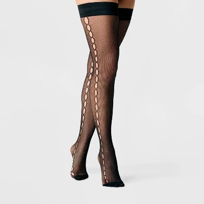 Women's Cut Out Net Thigh Highs - A New Day™ Black 4 Women's Cut Out Net Thigh Highs - A New Day™ Black - Image 2