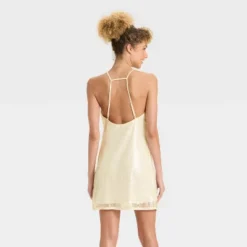 Women's Sequin Mini Shift Dress - A New Day™ Cream