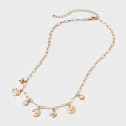 Pearl Charm Necklace - A New Day™ Gold -A NEW DAY Shop GUEST 32b34dfd 2274 4513 86be d0bafbabb727