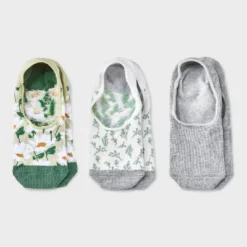 Women's Daisy 3pk Liner Socks - A New Day™ Green/Heather Gray/White 4-10: Cotton Blend, Seamless Toe, Hidden Gel Heel Grip -A NEW DAY Shop GUEST 32b985fe ea31 4497 8fe6 3157f65560ab