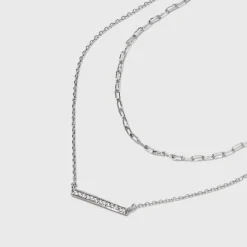 Sterling Silver Cubic Zirconia Multi-Strand Necklace - A New Day™ Silver -A NEW DAY Shop GUEST 33fd85f1 c28a 455d 9345 1d4c2e4ed459