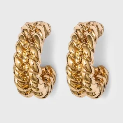 Small Textured Hoop Earrings - A New Day™ Gold: Nickel-Free Metal, Post Closure -A NEW DAY Shop GUEST 35c4bb28 a87a 4096 a7ee df5c51aa07b9