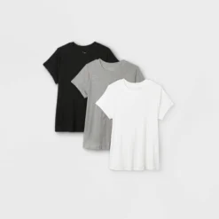 Women's Short Sleeve Ribbed 3pk Bundle T-Shirt - A New Day™ Black/White/Gray -A NEW DAY Shop GUEST 36ae0ed8 d805 4d39 9050 290cef116809