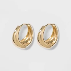 Small Hoop Earrings - A New Day™ Gold: Brass Nickel-Free Metal, Post Closure, 0.6" Length, 0.2" Width, 0.011 Lbs -A NEW DAY Shop GUEST 37b50c1c d891 4069 a4b1 53c4d83650cd