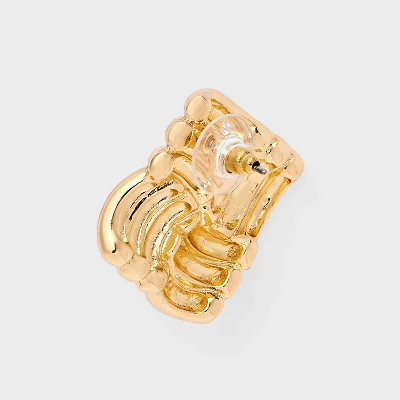 Woven Ribbed Square Post Earrings - A New Day™ Gold 4 Woven Ribbed Square Post Earrings - A New Day™ Gold - Image 2