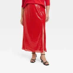 Women's Sequin A-Line Midi Skirt - A New Day™ Red -A NEW DAY Shop GUEST 3a892994 3a94 456b abd6 71fcb518c653