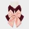 Textured Bow Hair Barrette Set 2pc - A New Day™ Pink/Red