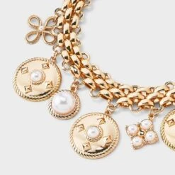 Pearl Charm And Coin Multilink Chain Necklace - A New Day™ Gold -A NEW DAY Shop GUEST 3ab1e0b5 781e 47ea a06c 648ee045149d