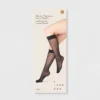 Women's Tailored "V" Sheer Fashion Knee Highs - A New Day™ Black One Size Fits Most: Zig Zag Pattern, Reinforced Toe