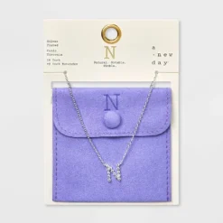 Silver Plated Cubic Zirconia Initial Pendant Necklace - A New Day™ Silver -A NEW DAY Shop GUEST 3e9612a2 1489 4b5f bd32 6d0c5eca5541