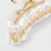 Metal With Pearl Claw Hair Clip - A New Day™ White: Hair Styling Accessory, Solid Pattern