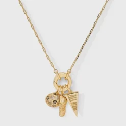 14K Gold Dipped Cubic Zirconia Soccer And All Stars Charm Necklace - A New Day™ Gold -A NEW DAY Shop GUEST 40249e33 c27f 4a80 a402 62084f5d2f54