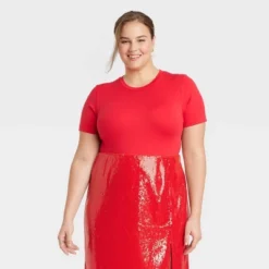 Women's Slim Fit Short Sleeve Seamless Baby T-Shirt - A New Day™ -A NEW DAY Shop GUEST 45eb60f6 b59a 41de a6de 1e946d645339