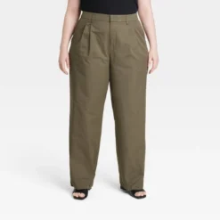 Women's High-Rise Pleat Front Straight Chino Pants - A New Day™ -A NEW DAY Shop GUEST 46fb3f86 082f 42a3 9e04 13d872de664a