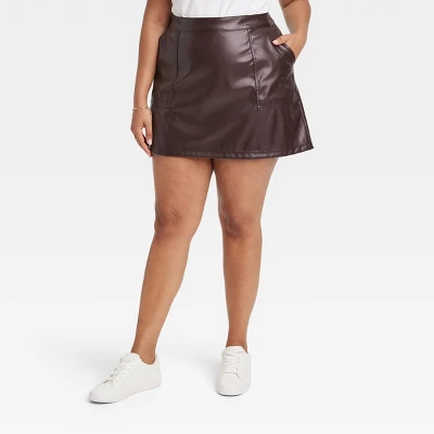 Women's Mini Faux Leather Skirt - A New Day™ 6 Women's Mini Faux Leather Skirt - A New Day™ - Image 4