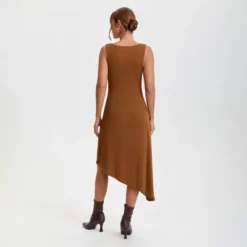 Women's Asymmetrical Knit Midi Sheath Dress - A New Dayâ„¢ Brown