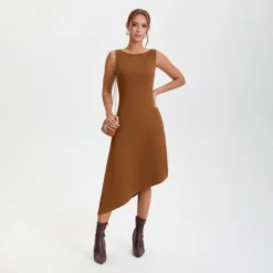 Women's Asymmetrical Knit Midi Sheath Dress - A New Day™ Brown -A NEW DAY Shop GUEST 52a157c8 dcc5 4eb4 ae13 c269e35e2b03