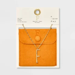Gold Dipped Scattered Cubic Zirconia Initial Pendant Necklace - A New Day™ Gold -A NEW DAY Shop GUEST 53eaf95d 717c 41fc a2d4 06c04b858ac1