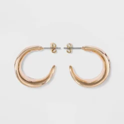 Chunky Hammered Hoop Earrings - A New Day™ Gold: Nickel-Free Leverback Design -A NEW DAY Shop GUEST 56484634 e2bc 4f54 a086 5a08cb9e283d