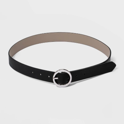 Women's Oval Tapered Center Bar Reversible Belt - A New Day™ Black/Gray 5 Women's Oval Tapered Center Bar Reversible Belt - A New Day™ Black/Gray - Image 3