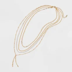 Pearl And Chain Multi-Strand Necklac - A New Day™ Gold: Nickel-Free Metal, Lobster Claw Clasp, 24" Length -A NEW DAY Shop GUEST 5a560666 cbc1 4d4a 9f6a 93a713509adc
