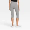 Women's High-Waist Cotton Blend Seamless Capri Leggings - A New Day™
