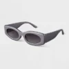 Women's Angular Oval Sunglasses - A New Day™ Silver -A NEW DAY Shop GUEST 5b257b94 8cd8 4b0c 8916 3f65fb847984